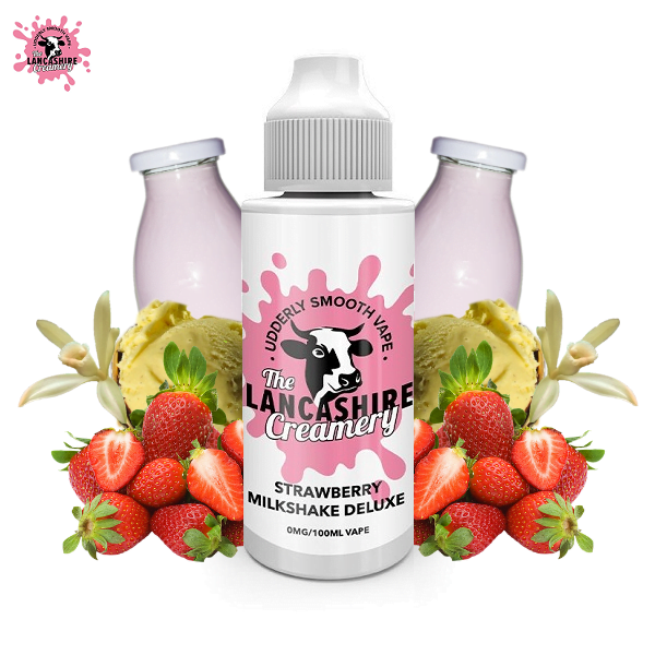 The Lancashire Creamery Strawberry Milkshake Deluxe E-Liquid