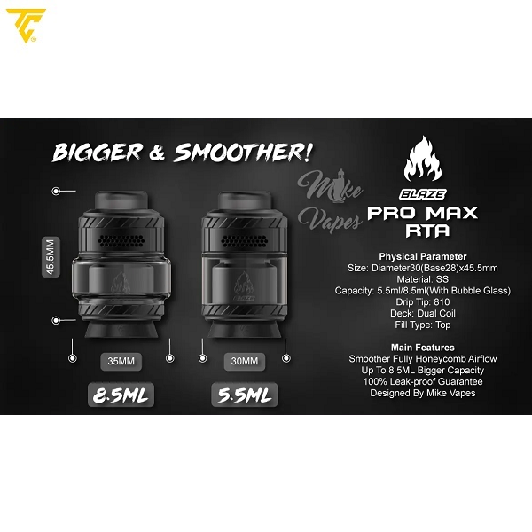 Thundercloud Blaze Pro Max RTA Spezifikation